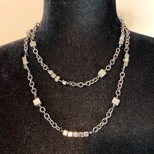 LIA Sophia Pewter cube necklace